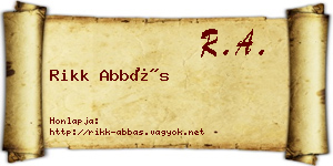 Rikk Abbás névjegykártya